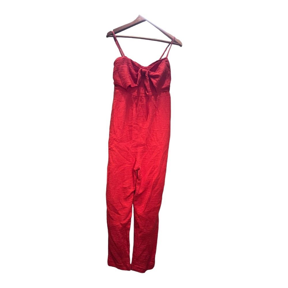 Saturday‎ Sunday Anthropologie Isabel Tie Front Jumpsuit Sleeveless Red Sz S